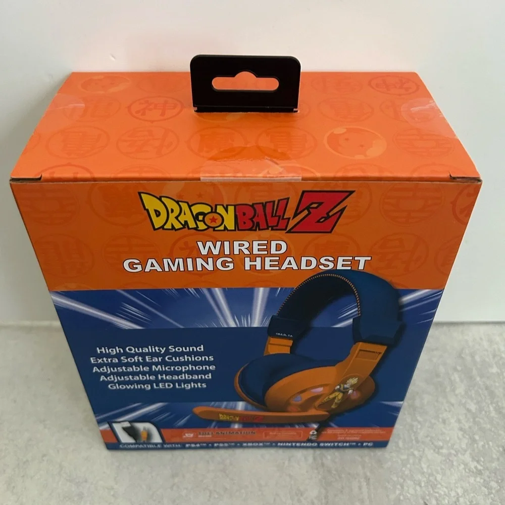 Dragon Ball Z Goku Wired Gaming‎ Headset Headphones LED Light Soft Cushion